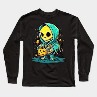 Eerie Halloween Ghoul Art - Spooky Season Delight Long Sleeve T-Shirt